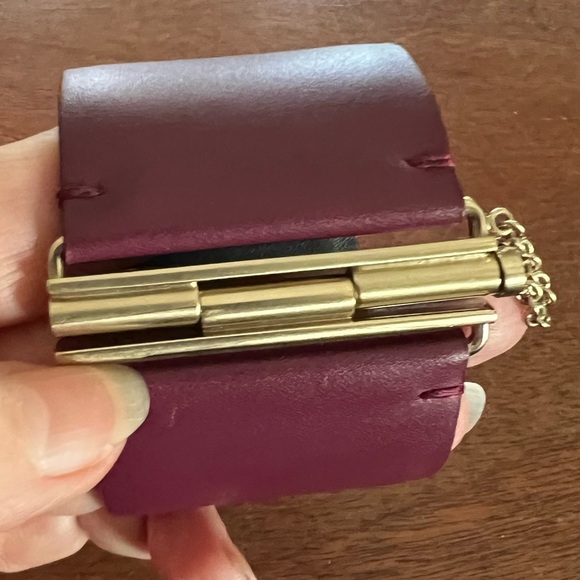 CHANEL CC Exclusive Leather Bracelet - Burgundy - Small - Picture 6 of 11